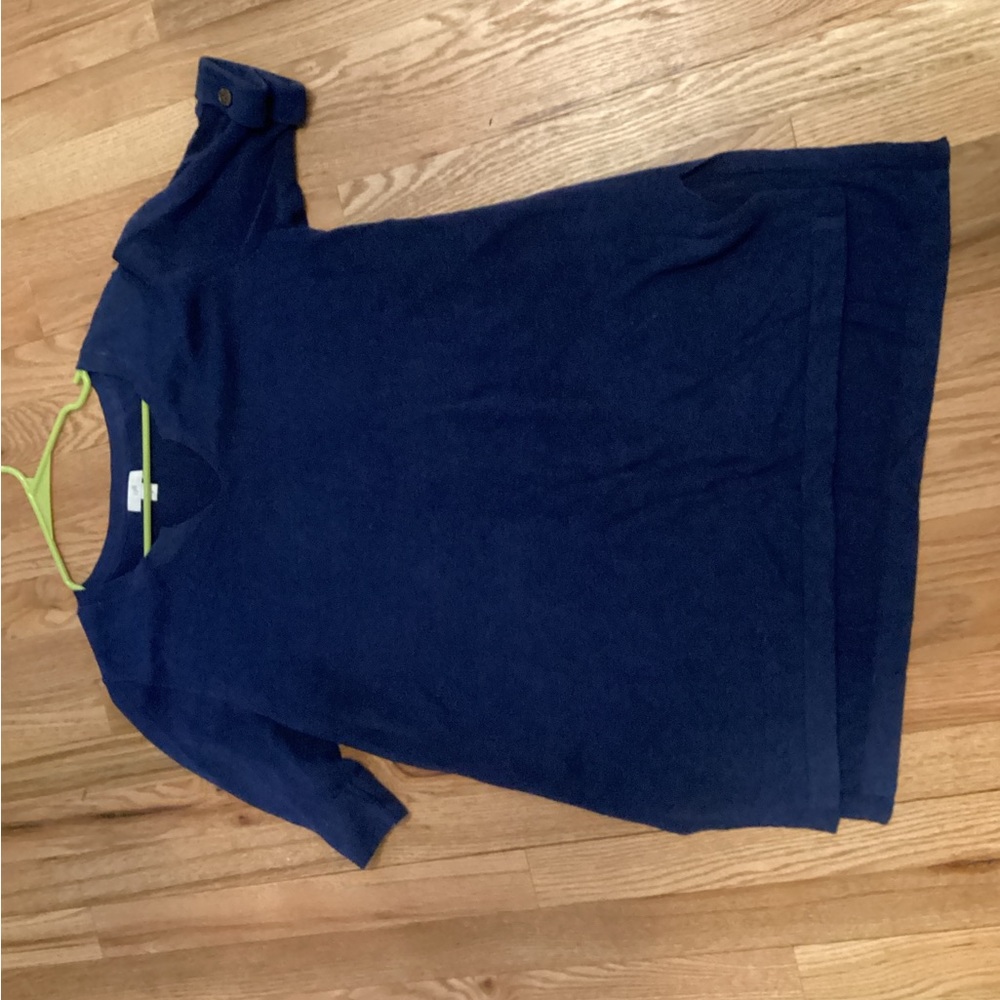J. Jill Knit lightweight tunic, medium navy blue, back slightly longer.